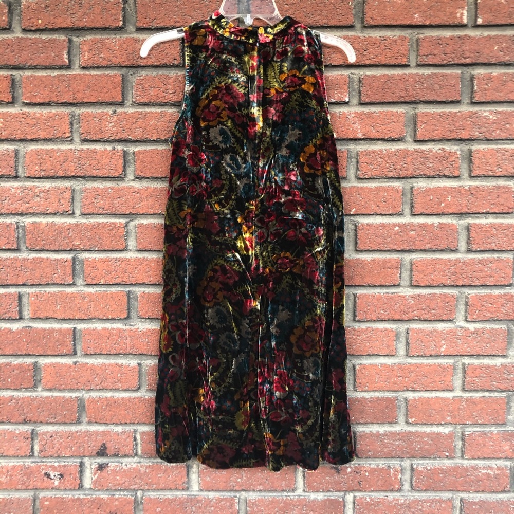 LOFT Crushed Velvet Floral Dress - Picture 3 of 4
